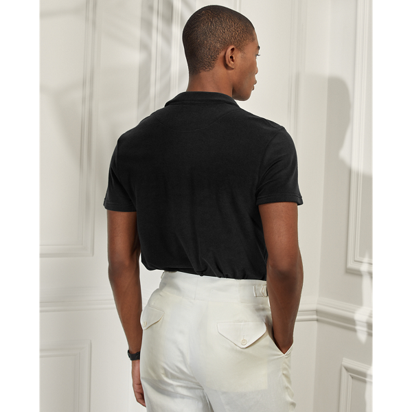 Classic Black Terry Polo Shirt Purple Label 5