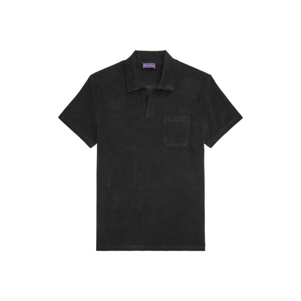 Classic Black Terry Polo Shirt Purple Label 2