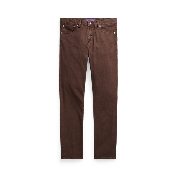 Luggage Brown Slim Fit Linen-Cotton Stretch Jean Purple Label 2