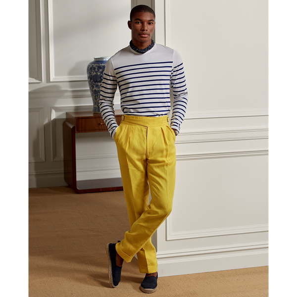 Optic White/Royal Blue Striped Lisle Long-Sleeve T-Shirt Purple Label 4