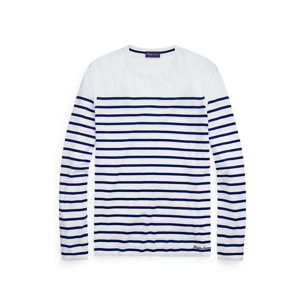Optic White/Royal Blue Striped Lisle Long-Sleeve T-Shirt Purple Label 2