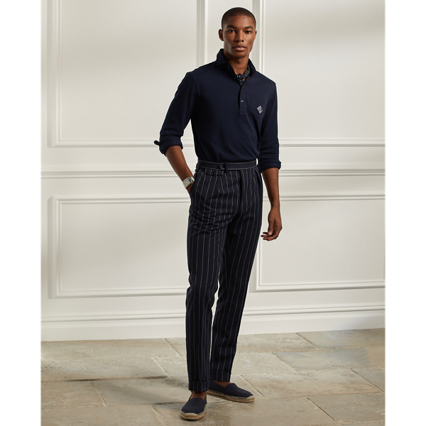 Classic Chairman Navy Custom Slim Fit Monogram Polo Shirt Purple Label 4