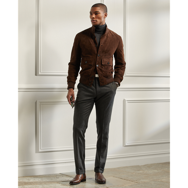 Luggage Brown Suede Skeet Jacket Purple Label 3
