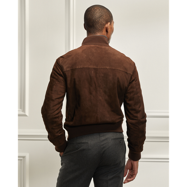 Luggage Brown Suede Skeet Jacket Purple Label 4