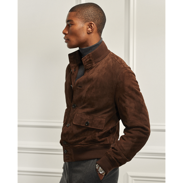 Luggage Brown Suede Skeet Jacket Purple Label 5