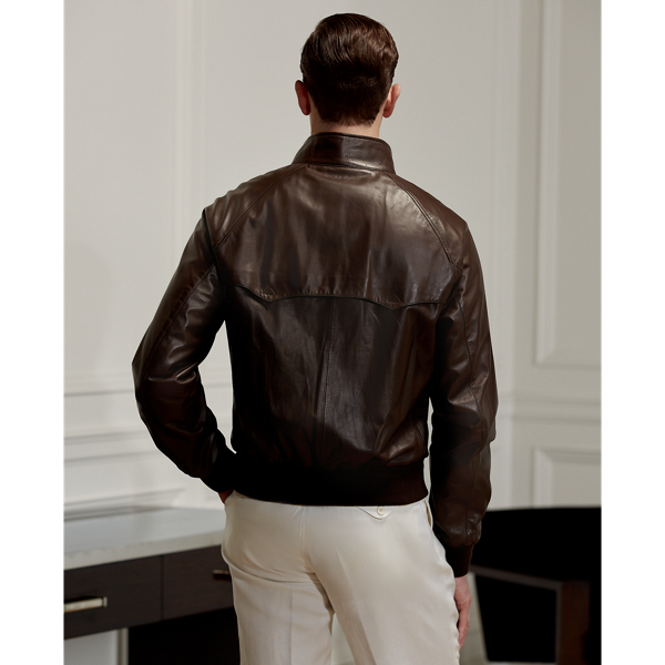 Luggage Brown Torrence Plong&eacute; Leather Jacket Purple Label 5