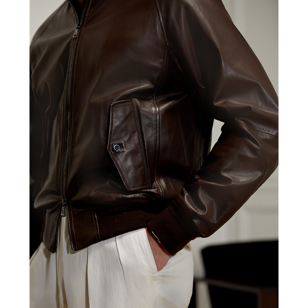 Luggage Brown Torrence Plong&eacute; Leather Jacket Purple Label 6