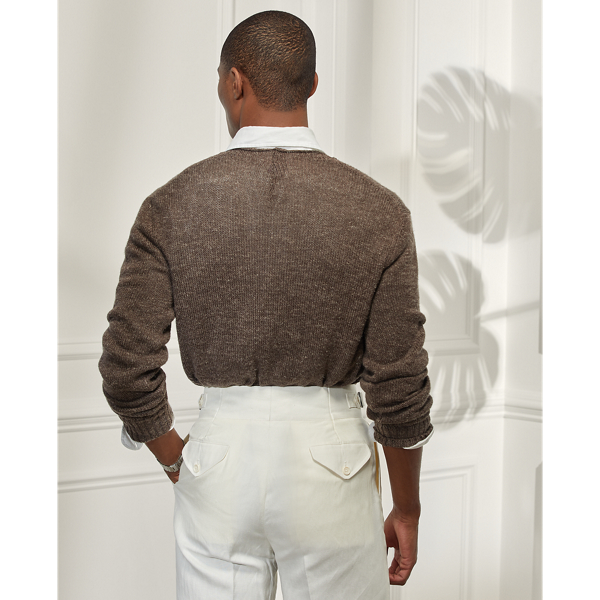 Brown Silk-Linen Rollneck Jumper Purple Label 4