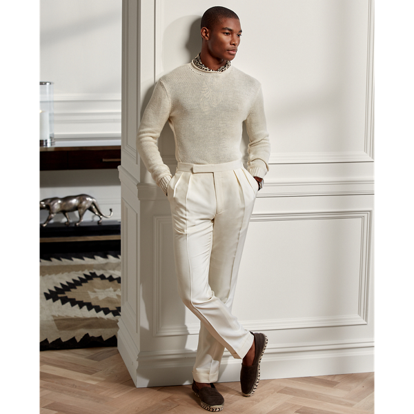 Estate Cream Silk-Linen Rollneck Jumper Purple Label 4