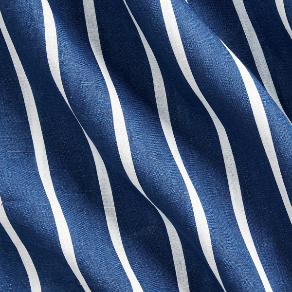 Royal / White Striped Linen Shirt Purple Label 7