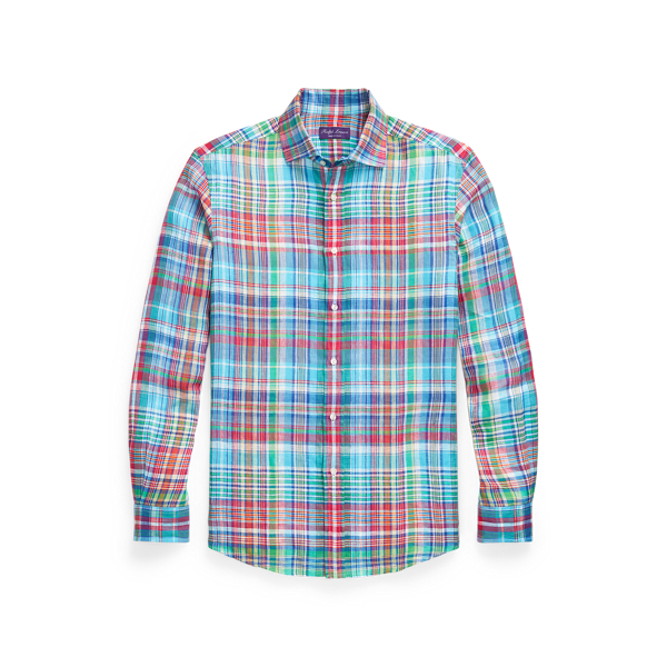 Pink Multi Plaid Linen Shirt Purple Label 2
