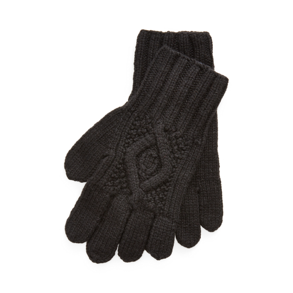 Hand-Knit Cable Cashmere Gloves