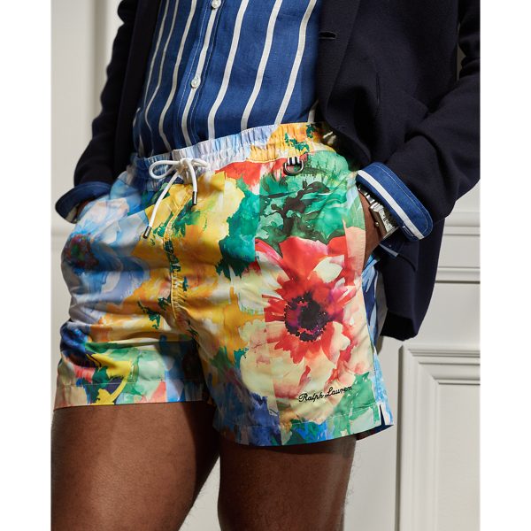 Navy Floral Multi 12.5 cm Amalfi Swimming Trunks Purple Label 6