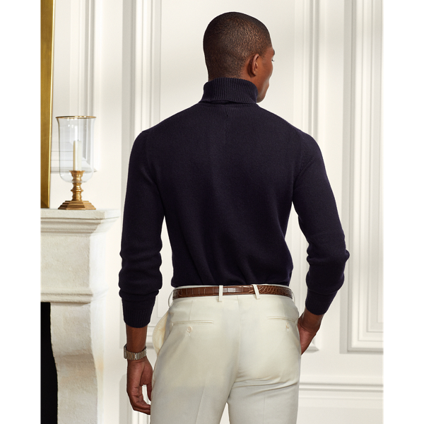 Classic Chairman Navy Cashmere Turtleneck Sweater Purple Label 5