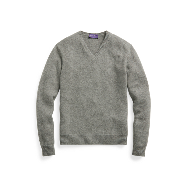 Cashmere V-Neck Jumper Purple Label 1