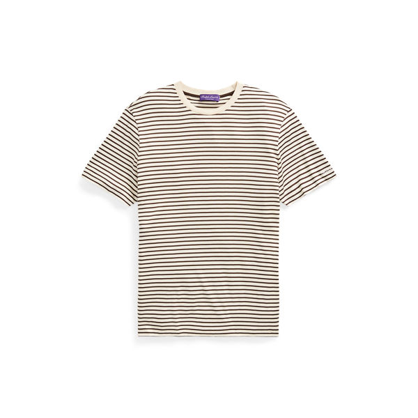 Gestreept jersey T-shirt van zijdemix Purple Label in 1