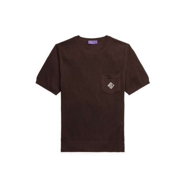 Maglia in cotone e seta con monogramma Purple Label in 1