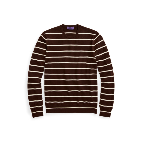 Striped Cashmere Crewneck Jumper Purple Label 1