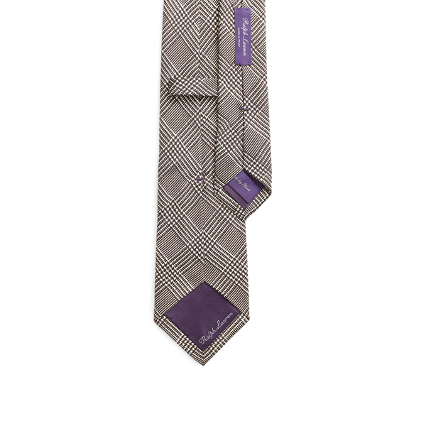 Brown/Cream Glen Plaid Silk Tie Purple Label 2