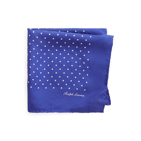Polka-Dot Silk Foulard Pocket Square Purple Label 1