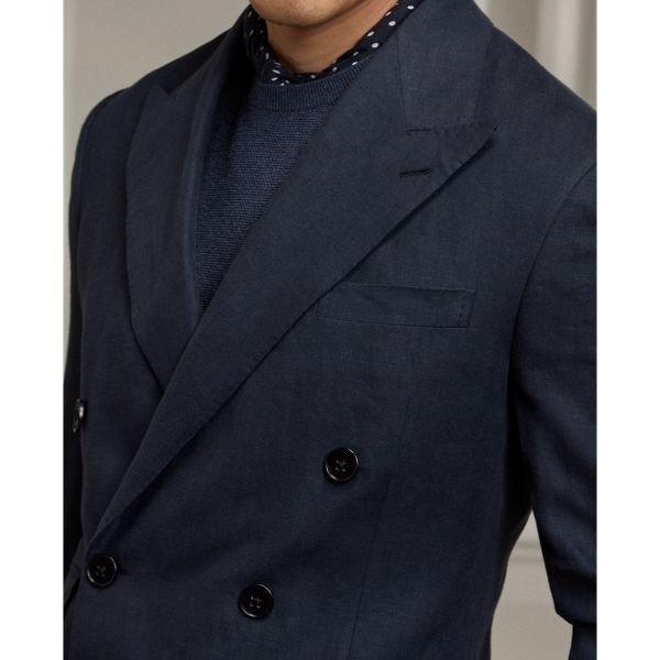 Classic Chairman Navy Kent Hand-Tailored Linen Sport Coat Purple Label 6