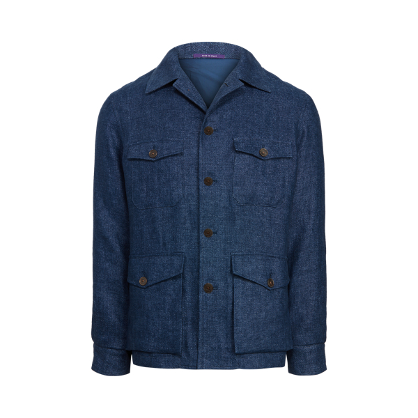Linen Herringbone Jacket Purple Label 1
