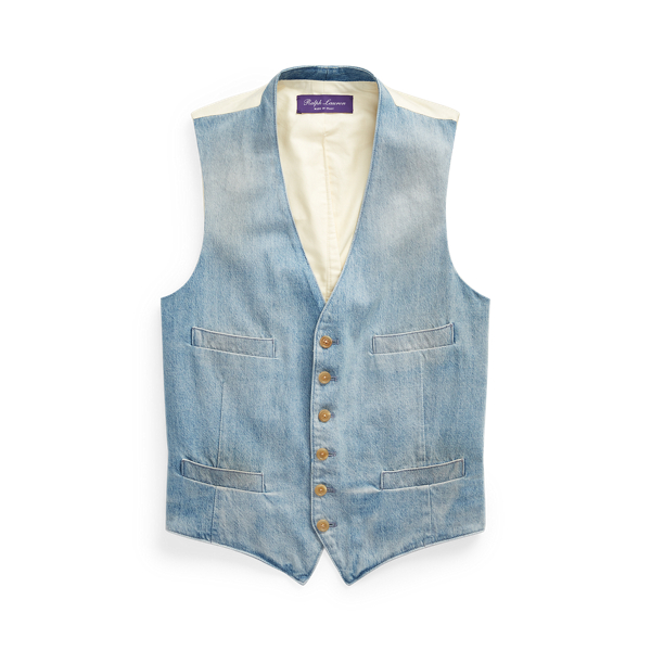 Faded Denim Waistcoat Purple Label 1