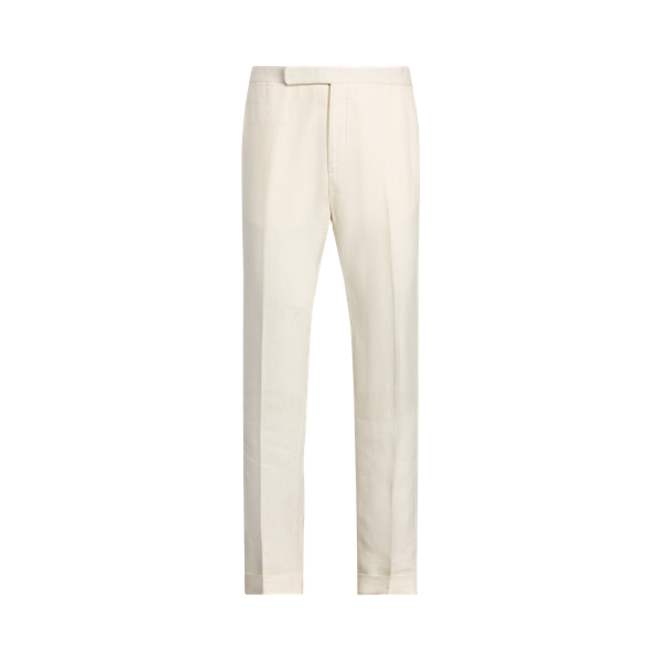 Cream Gregory Hand-Tailored Linen Suit Trouser Purple Label 2
