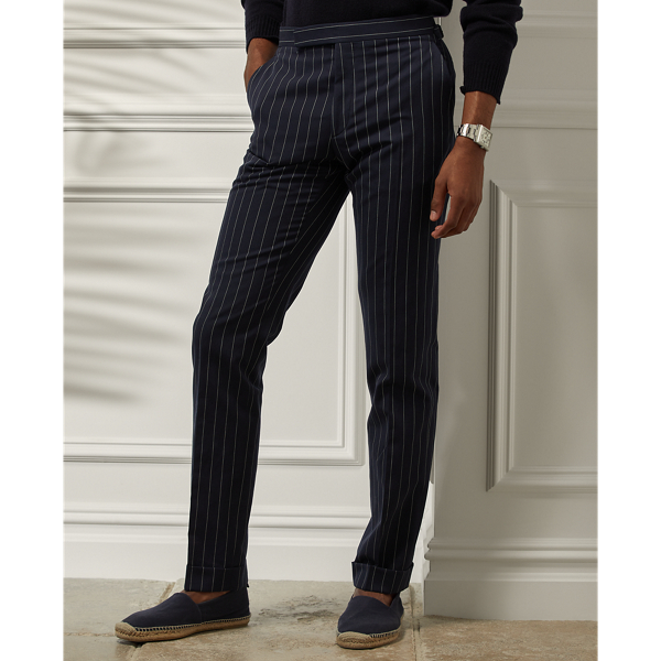 Navy/Cream Gregory Striped Twill Suit Trouser Purple Label 4