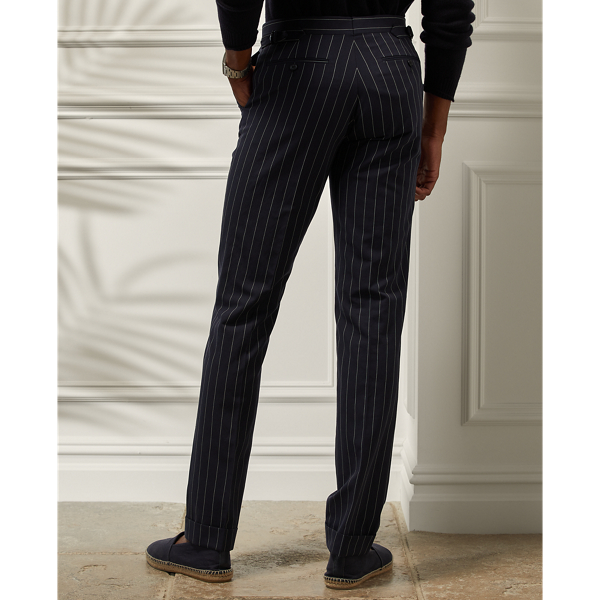 Navy/Cream Gregory Striped Twill Suit Trouser Purple Label 5