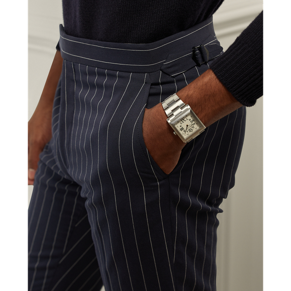 Navy/Cream Gregory Striped Twill Suit Trouser Purple Label 6
