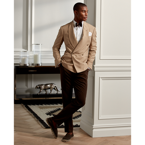 Taupe Kent Handmade Silk Dinner Jacket Purple Label 4