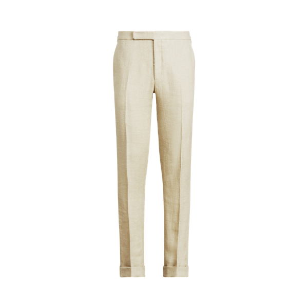 Cream Gregory Silk-Linen Herringbone Trouser Purple Label 2