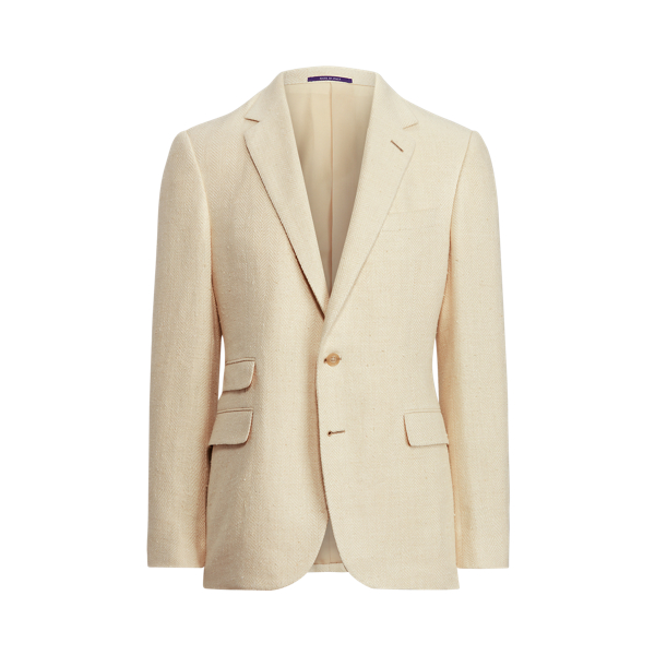 Cream Gregory Silk-Linen Suit Jacket Purple Label 2
