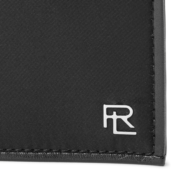 Black Calfskin-Trim Twill Billfold Wallet Purple Label 4