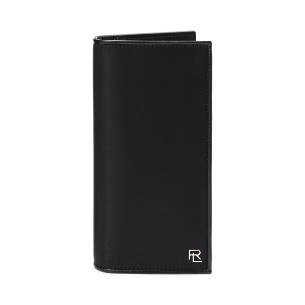Calfskin-Trim Twill Continental Wallet