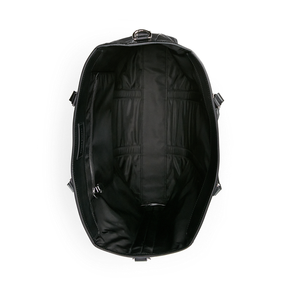 Black Calfskin-Trim Twill Tote Purple Label 5