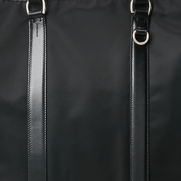 Black Calfskin-Trim Twill Tote Purple Label 6
