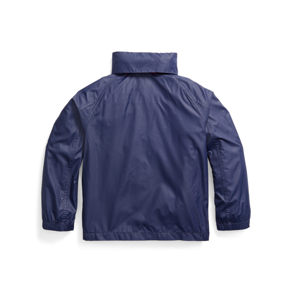 Newport Navy/ RL2000 Red Water-Resistant Packable Hooded Jacket Boys 1.5-6 Years 3