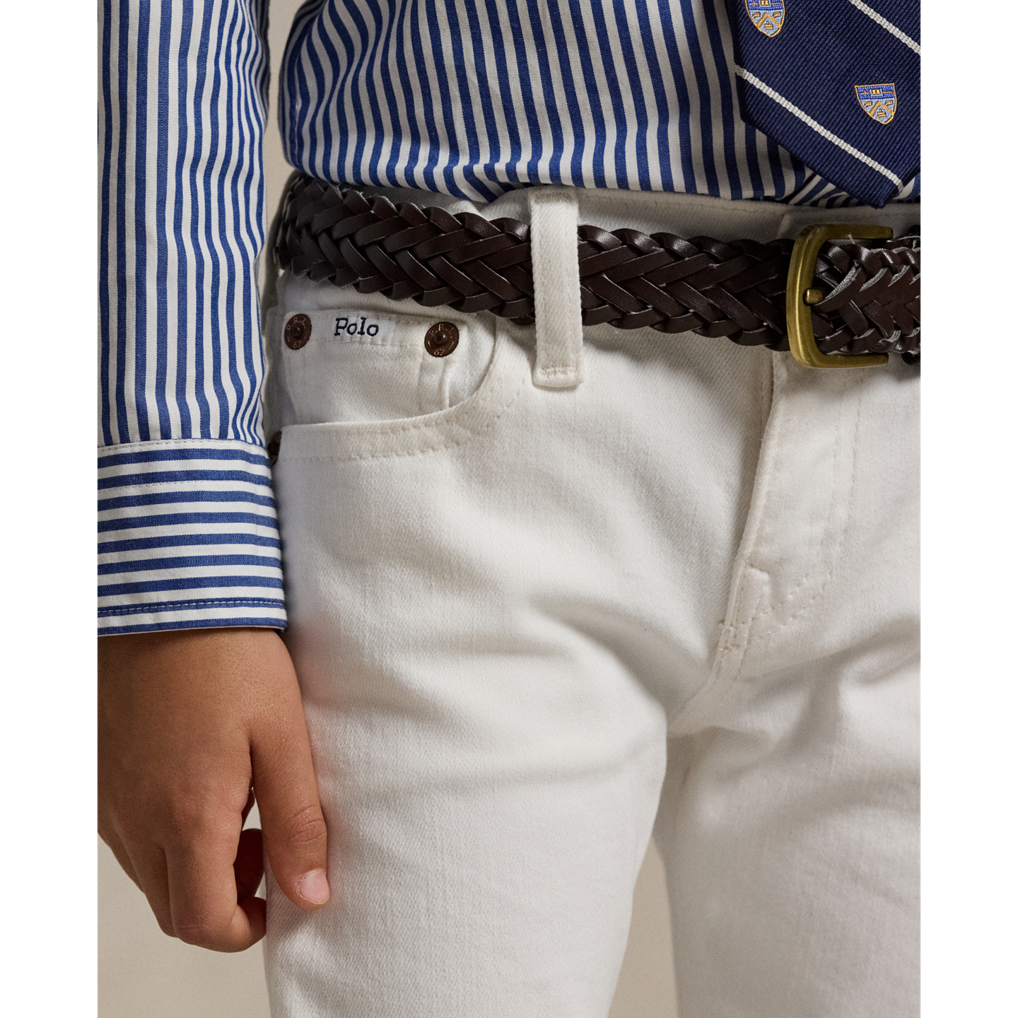 Детские джинсы Ralph Lauren Sullivan Slim Stretch, цвет: Белый — фото 3