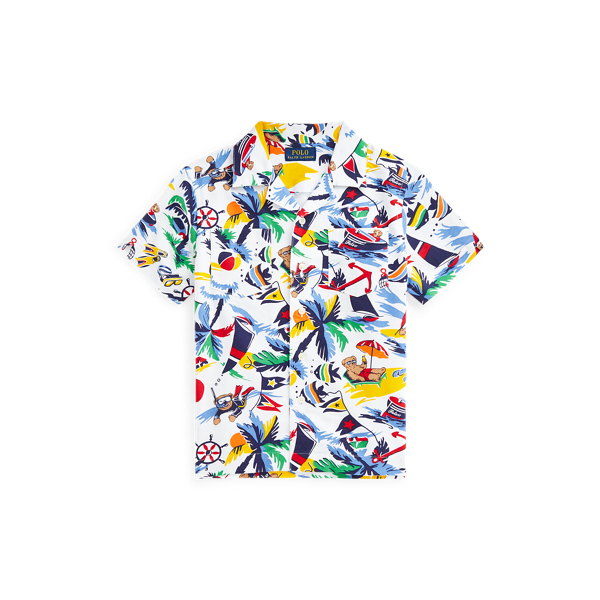 Camisa cubana Oxford em algod&atilde;o Polo Bear Boys 1.5-6 Years em 1