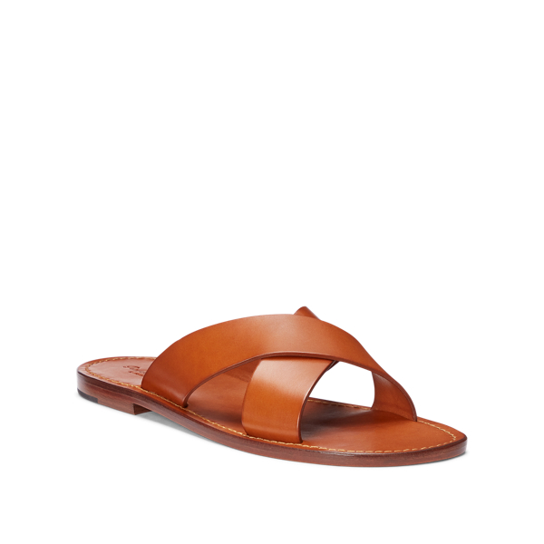 Tan Flex Leather Slide Sandal Purple Label 2