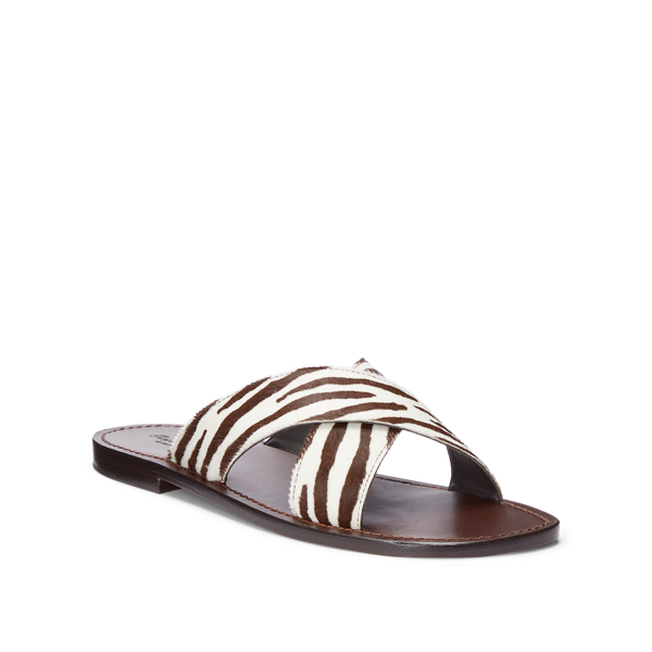 Zebra Print Zebra-Print Haircalf Slide Sandal Purple Label 2