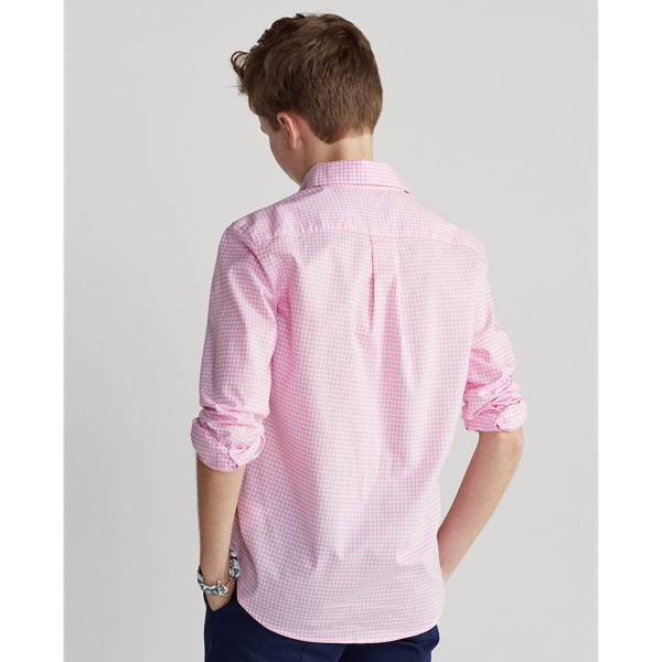 Pink/White Gingham Cotton Poplin Shirt Boys 8-20 6