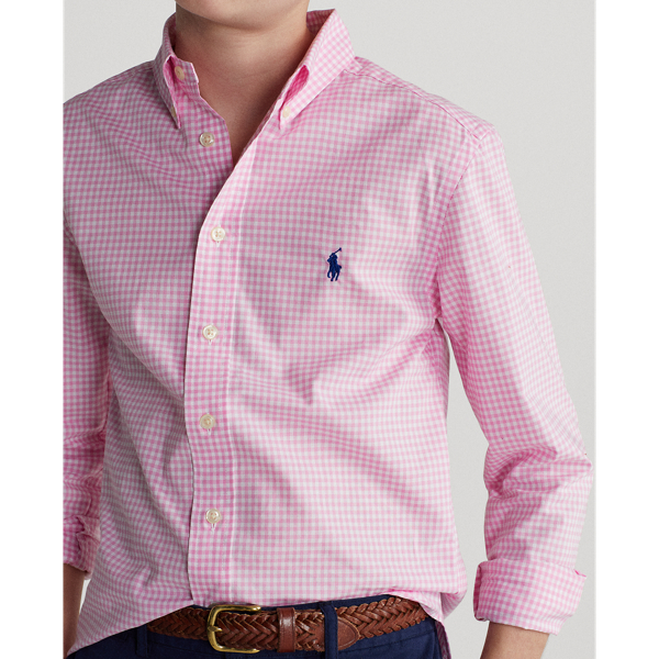 Pink/White Gingham Cotton Poplin Shirt Boys 8-20 7