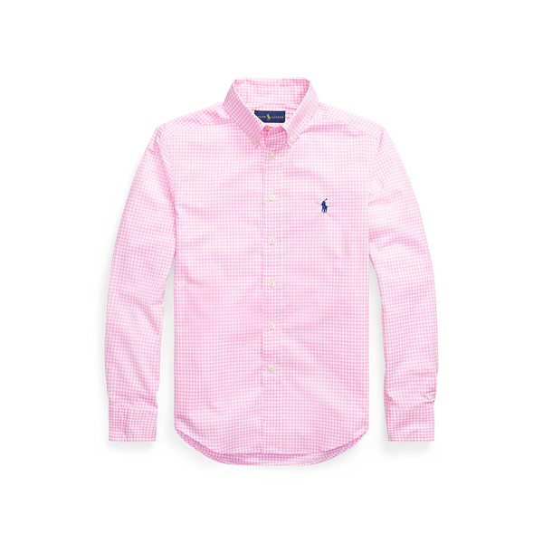 Pink/White Gingham Cotton Poplin Shirt Boys 8-20 2