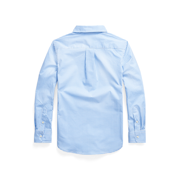 Light Blue/White Gingham Cotton Poplin Shirt Boys 8-20 2