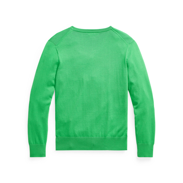 Golf Green Cotton V-Neck Sweater Boys 8-20 2