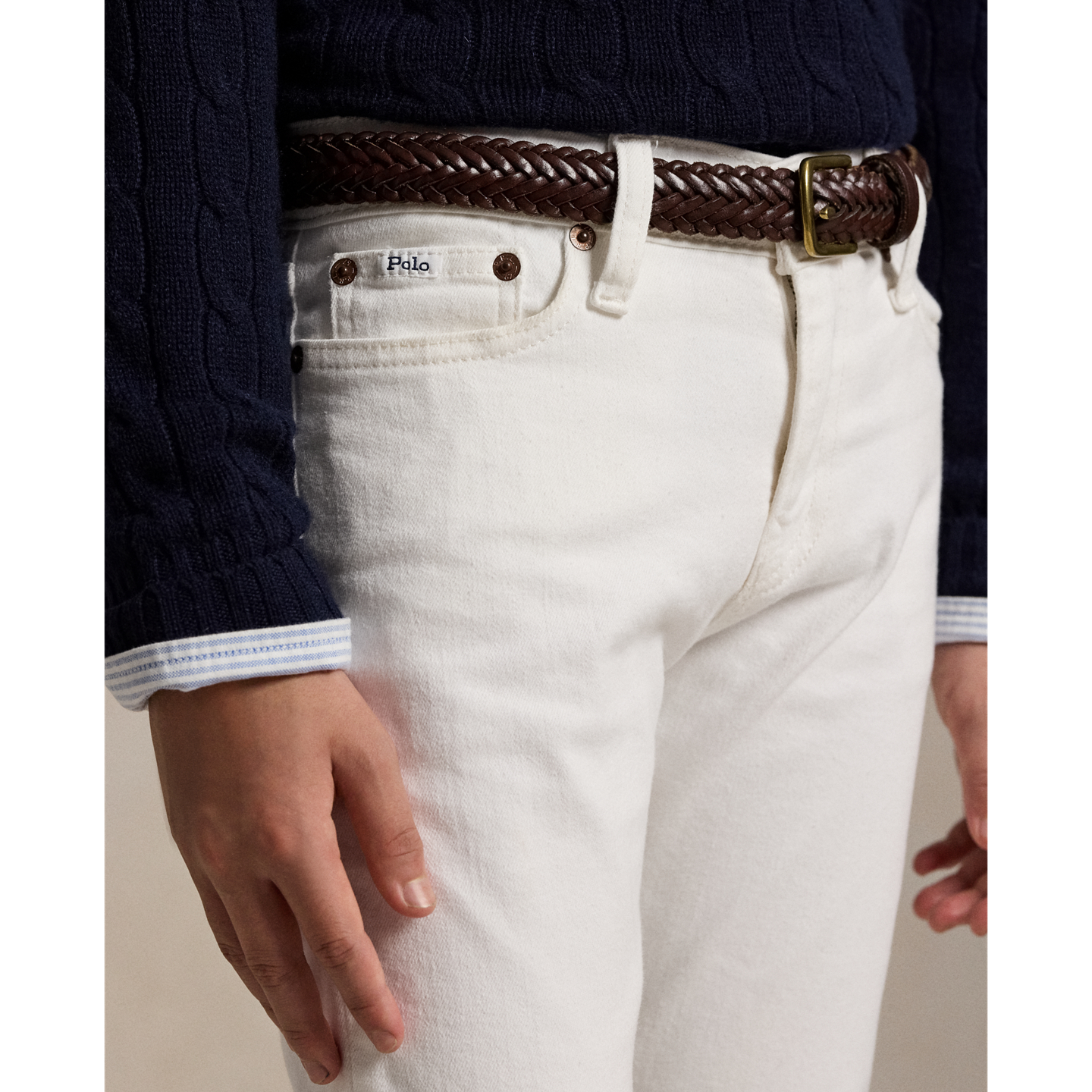 Детские джинсы Ralph Lauren Sullivan Slim Stretch, цвет: Белый — фото 3