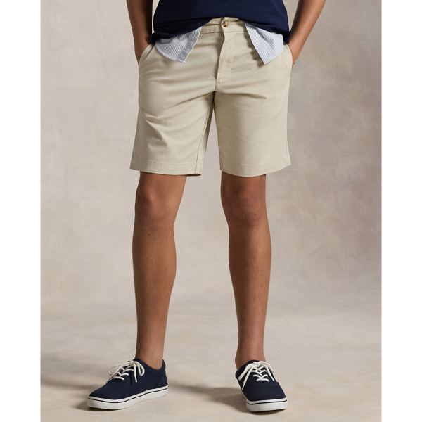 Basic Sand Straight Fit Stretch Chino Short Boys 8-20 5